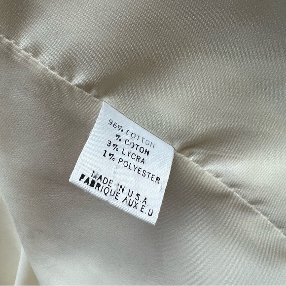 Theory Cream Pinstripe Tailored Womens Open Blazer Career Light Academia Size 10 - Picture 6 of 9